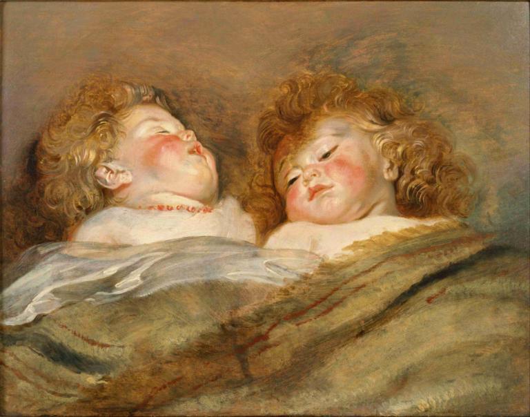 Two Sleeping Children,Due bambini che dormono,Peter Paul Rubens,Pittura ad olio,Pittura ad olio, dormire