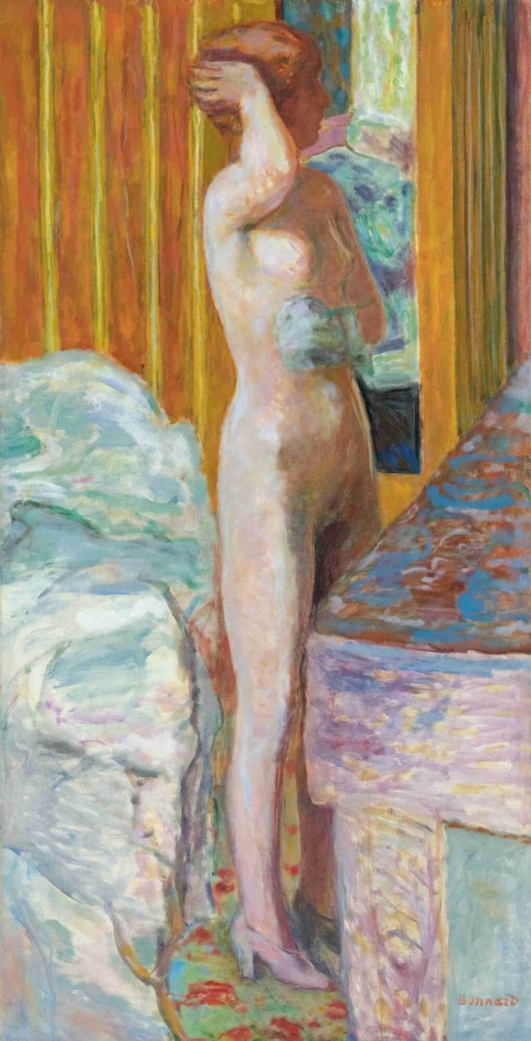 Nu Debout,Nackt Stehend,Pierre Bonnard,Ölgemälde,Ölgemälde, 1Mädchen, Solo, nackt, Malerei (mittel)