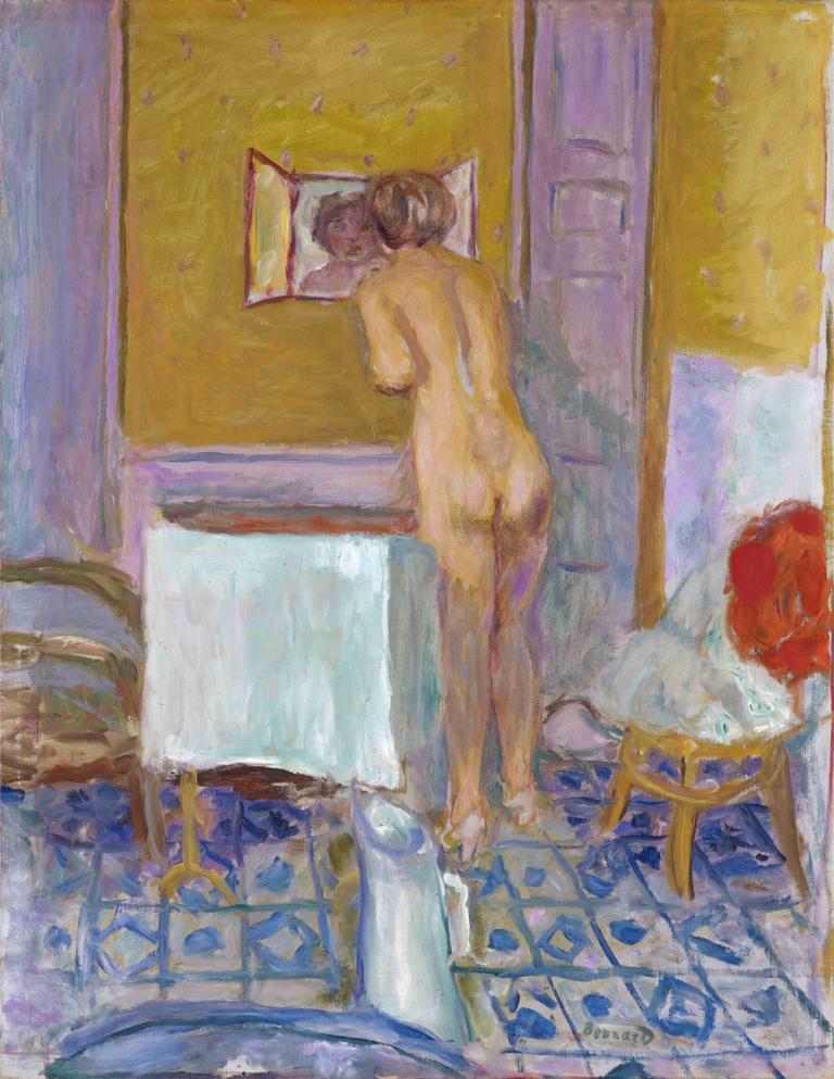 Nude With Red Cloth (Nude At Her Toilet),Nackt mit rotem Tuch (Nackt auf ihrer Toilette),Pierre Bonnard