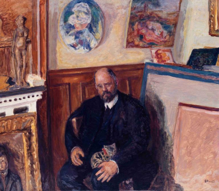 Portrait d'Ambroise Vollard au chat,Porträt von Ambroise Vollard mit Katze,Pierre Bonnard,Ölgemälde,Ölgemälde