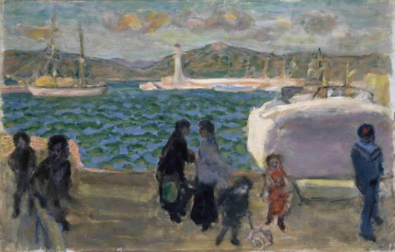 The Foggy Gulf (Ciel De Mistral),Pierre Bonnard,Oil Painting,Oil Painting, watercraft, multiple boys, boat