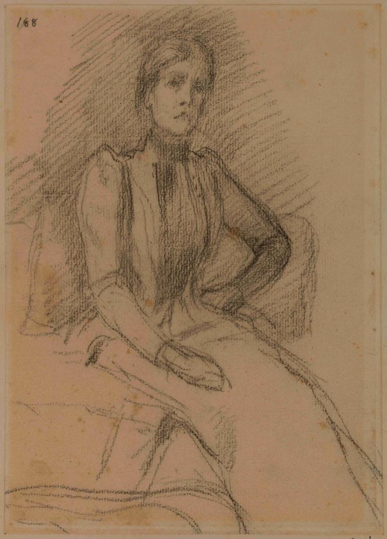 Femme assise,Sitzende Frau,Pierre Puvis de Chavannes,Skizze,Skizze, Solo, 1Junge, männlicher Fokus