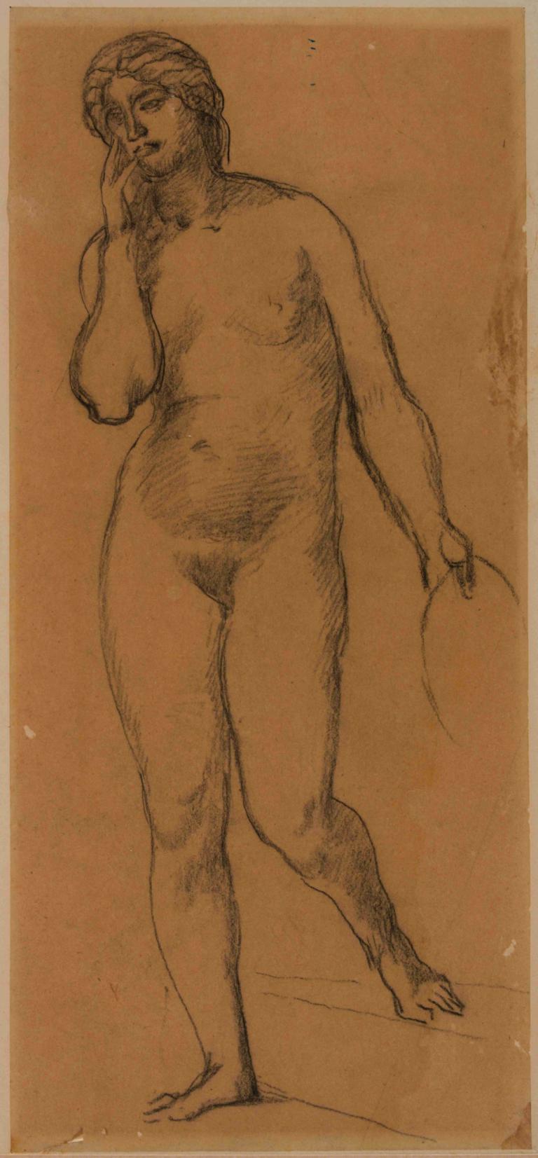 Femme nue debout, de face,Staande naakte vrouw, vooraanzicht,Pierre Puvis de Chavannes,Schetsen,Schetsen