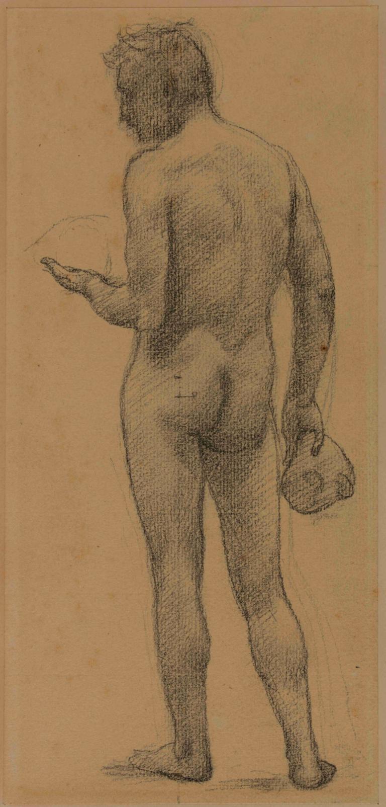 Homme de dos,Hombre de atrás,Pierre Puvis de Chavannes,Bosquejo,Bosquejo, solo, culo, enfoque masculino