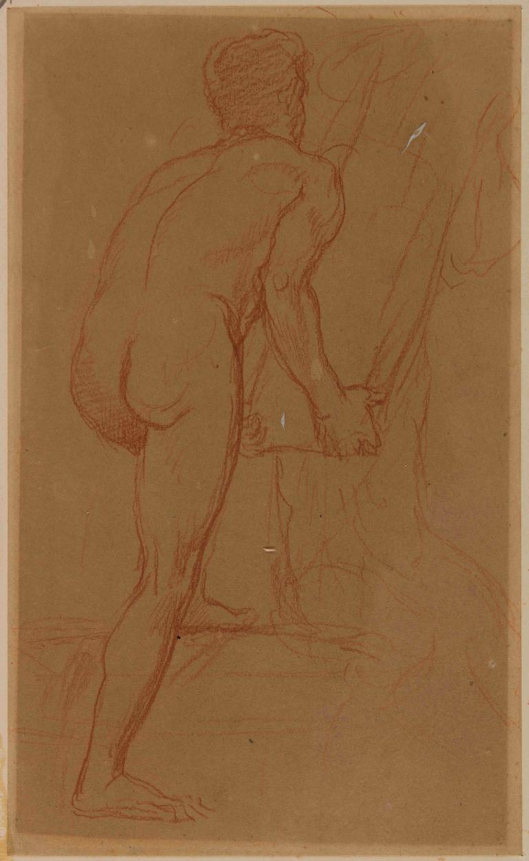 Homme nu de dos,Espalda desnuda,Pierre Puvis de Chavannes,Bosquejo,Bosquejo, enfoque masculino, 1 chico