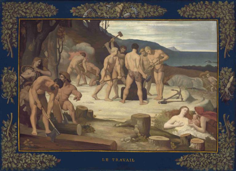 Work,Werk,Pierre Puvis de Chavannes,Olieverf,Olieverf, parodie op beeldende kunst, meerdere jongens