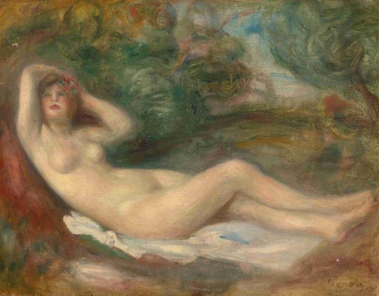 Étude De Nu,Studi Telanjang,Pierre-Auguste Renoir,Lukisan cat minyak,Lukisan cat minyak, 1 gadis