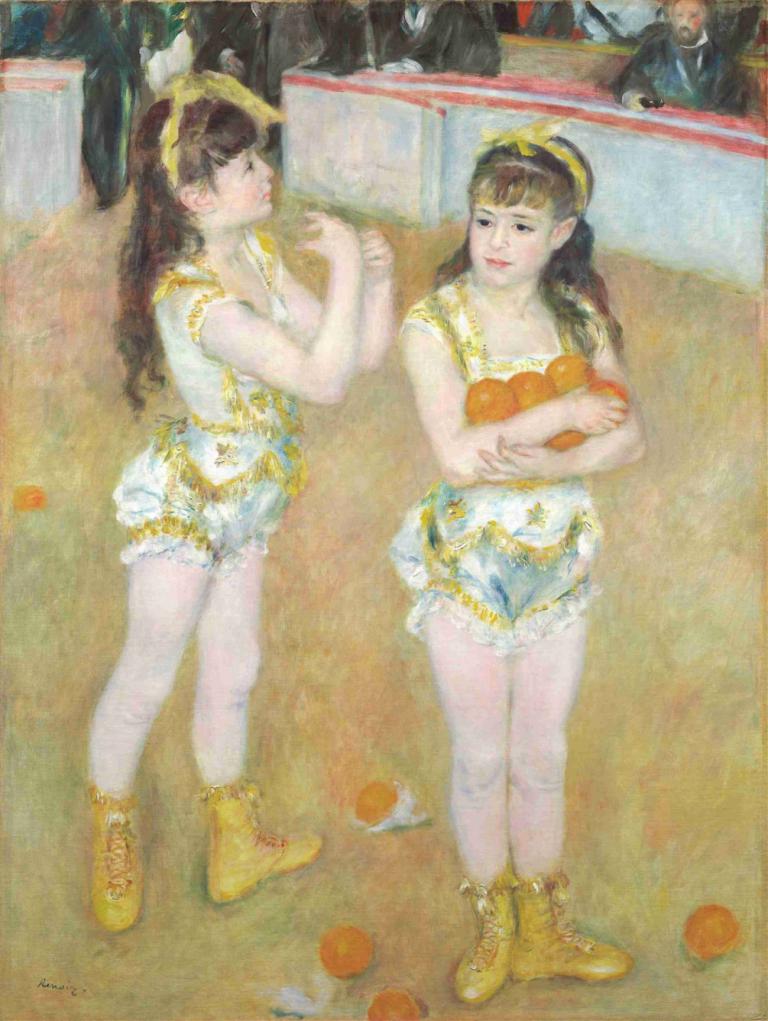 Acrobats at the Cirque Fernando (Francisca and Angelina Wartenberg),Pierre-Auguste Renoir,Oil Painting