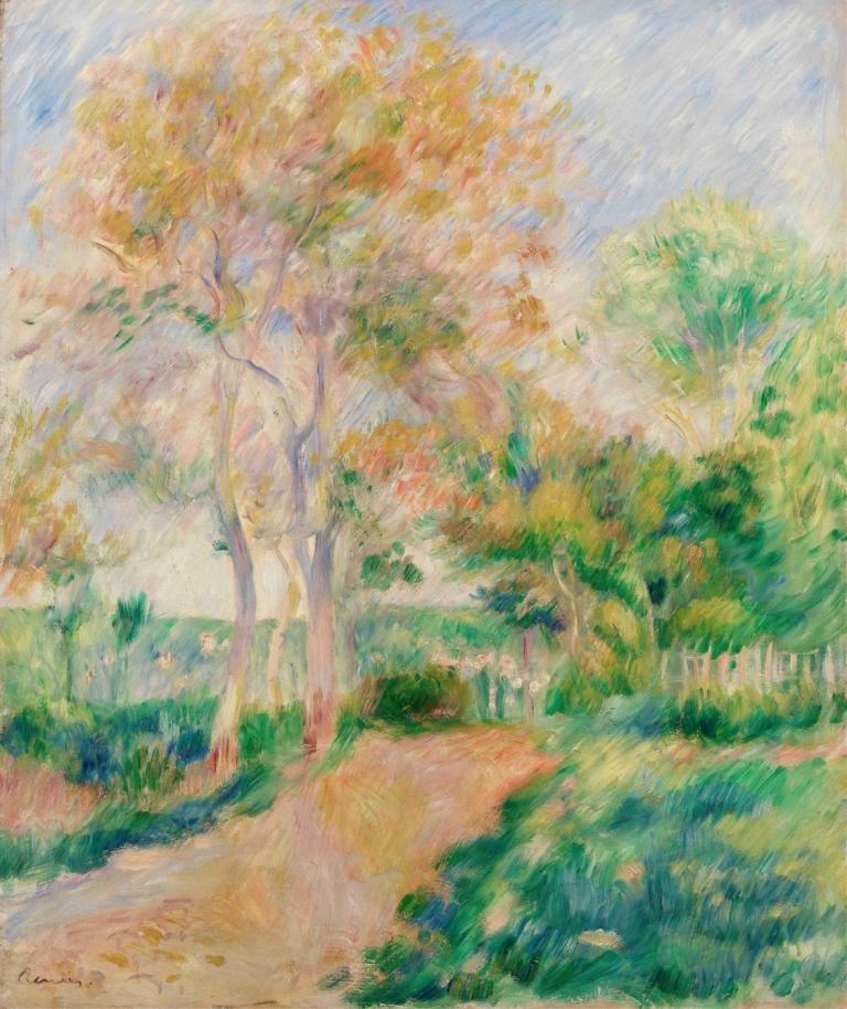 Autumn Landscape (Paysage d'automne),Pierre-Auguste Renoir,Oil Painting,Oil Painting, tree, outdoors