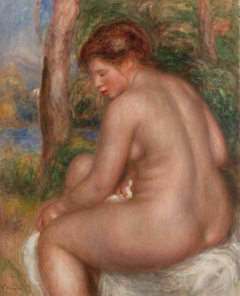 Bather in Three-Quarter View (Baigneuse vue de trois quarts),Pierre-Auguste Renoir,Oil Painting,Oil Painting