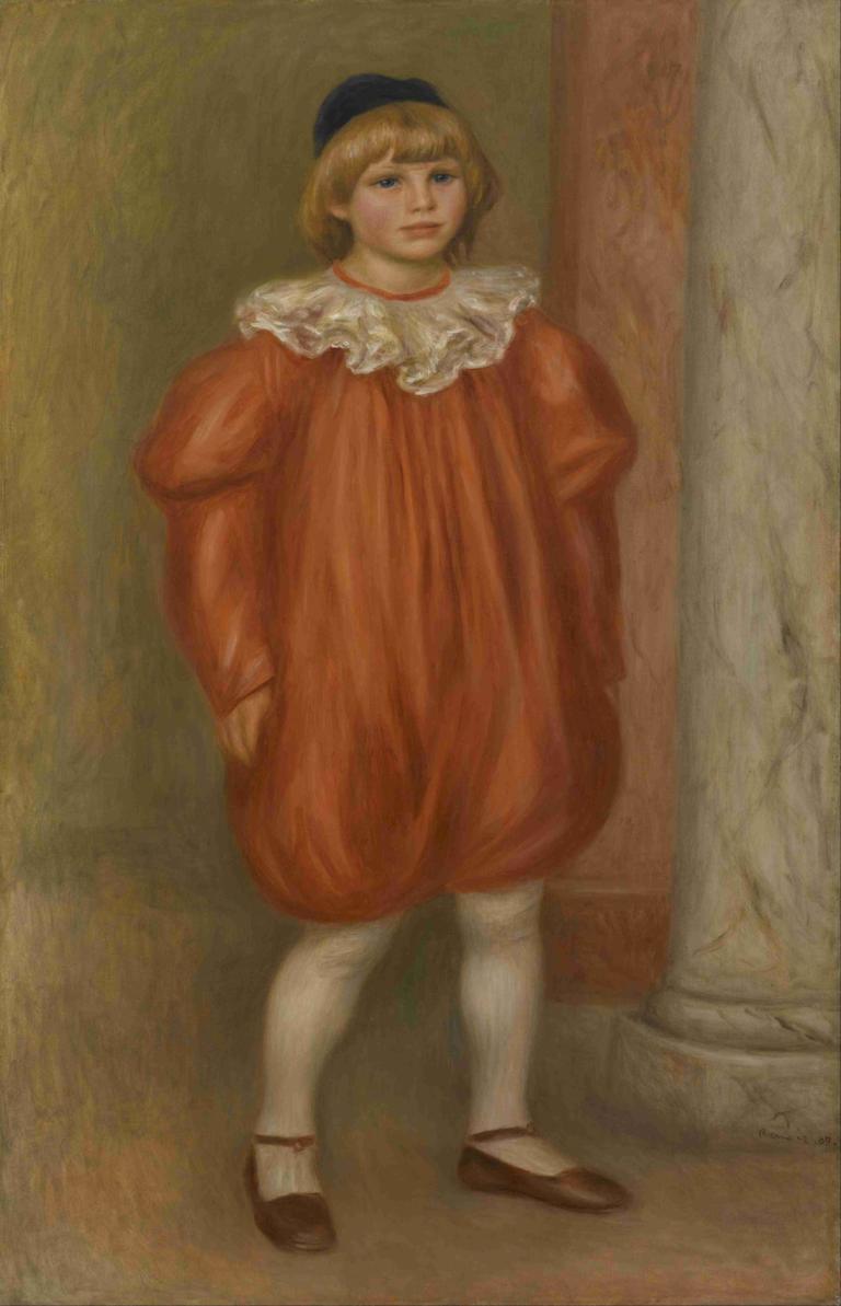 Claude Renoir in Clown Costume,Claude Renoir v Kostýmu klauna,Pierre-Auguste Renoir,Olejomalba,Olejomalba