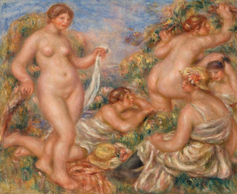 Composition, Five Bathers (Composition, cinq baigneuses),Skład, Pięciu kąpiących się,Pierre-Auguste Renoir