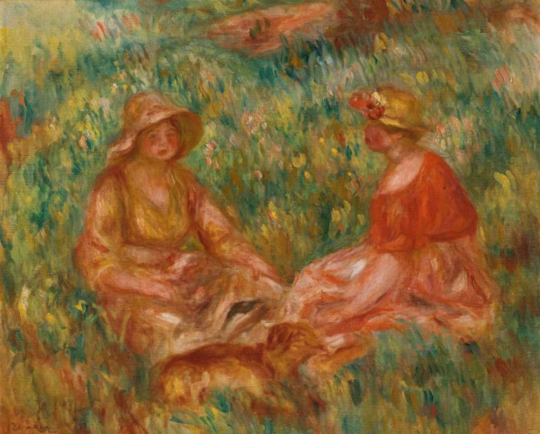 Deux Filles Dans Un Pré (Deux Femmes Dans L'herbe),Zwei Mädchen auf einer Wiese (Zwei Frauen im Gras)