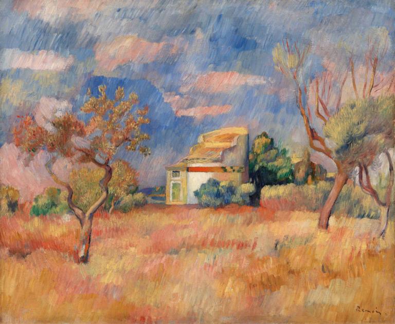 Dovecote at Bellevue (Pigeonnier de Bellevue),Pierre-Auguste Renoir,Oil Painting,Oil Painting, no humans