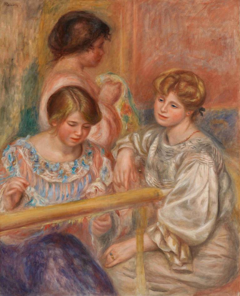 Embroiderers (Les Brodeuses),Hafciarki (Les Brodeuses),Pierre-Auguste Renoir,Obraz olejny,Obraz olejny