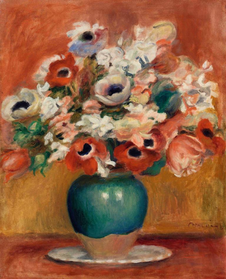 Flowers (Fleurs),Bloemen,Pierre-Auguste Renoir,Olieverf,Olieverf, bloem, geen mensen, traditionele media