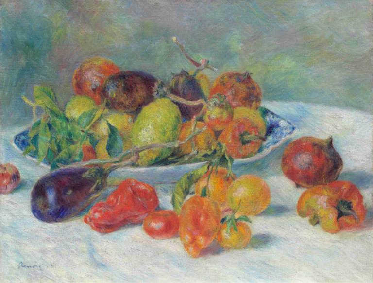 Fruits of the Midi,Ovoce Midi,Pierre-Auguste Renoir,Olejomalba,Olejomalba, žádní lidé, jídlo