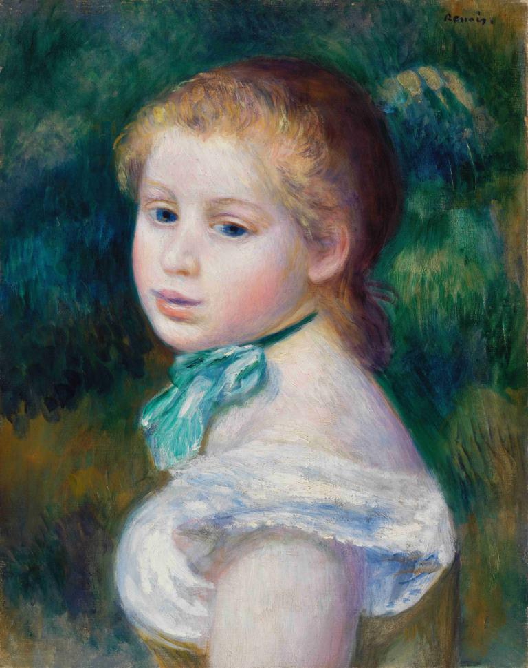 Head of Young Girl (Tête de jeune fille),Hlava mladé dívky,Pierre-Auguste Renoir,Olejomalba,Olejomalba