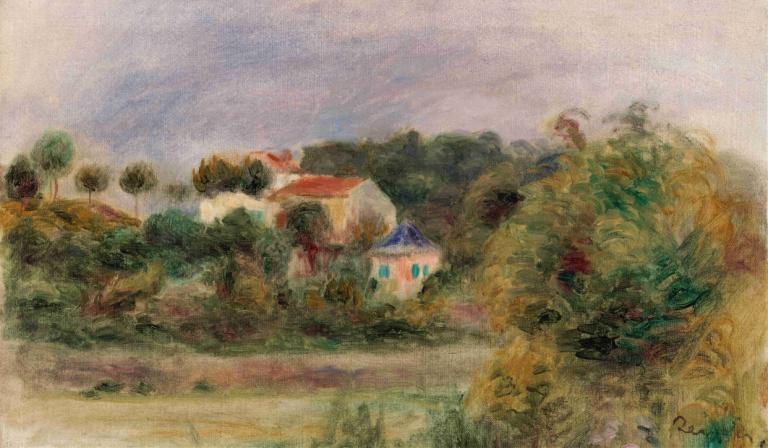 Houses in a Park (Maisons dans un parc),Domy v parku,Pierre-Auguste Renoir,Olejomalba,Olejomalba, žádní lidé