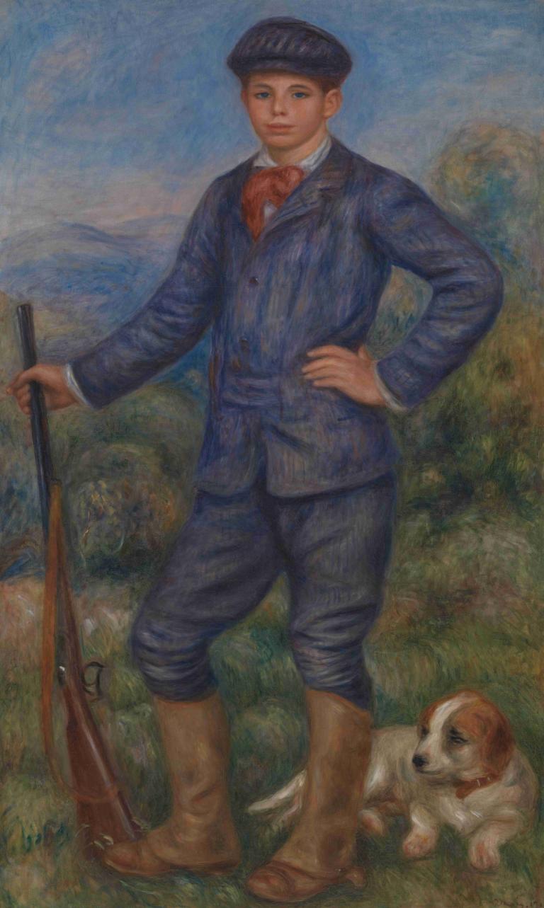 Jean as a Huntsman,Jean jako lovec,Pierre-Auguste Renoir,Olejomalba,Olejomalba, 1 kluk, mužské zaměření