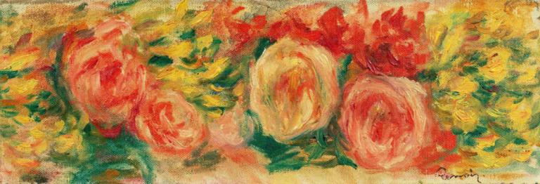 Jeté de fleurs,Květinový hod,Pierre-Auguste Renoir,Olejomalba,Olejomalba, květ, žádní lidé, červená květina