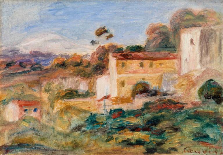 Landscape (Paysage),랜드스케이프,Pierre-Auguste Renoir,피에르 오귀스트 르누아르,오일 페인팅,오일 페인팅, 경치, 인간은 없어, 옥외, 전통 미디어, 하늘