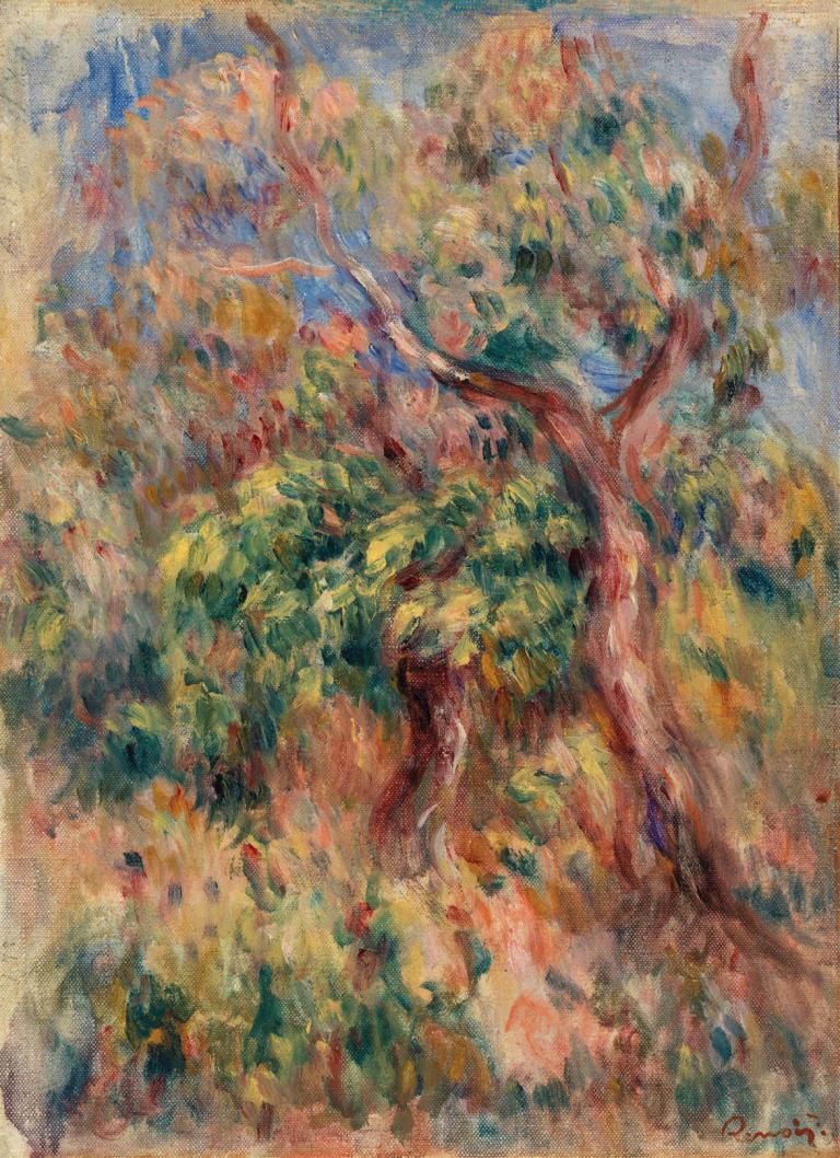 Landscape (Paysage),랜드스케이프,Pierre-Auguste Renoir,피에르 오귀스트 르누아르,오일 페인팅,오일 페인팅, 인간은 없어, 나무, 회화 (중), 전통 미디어, 옥외