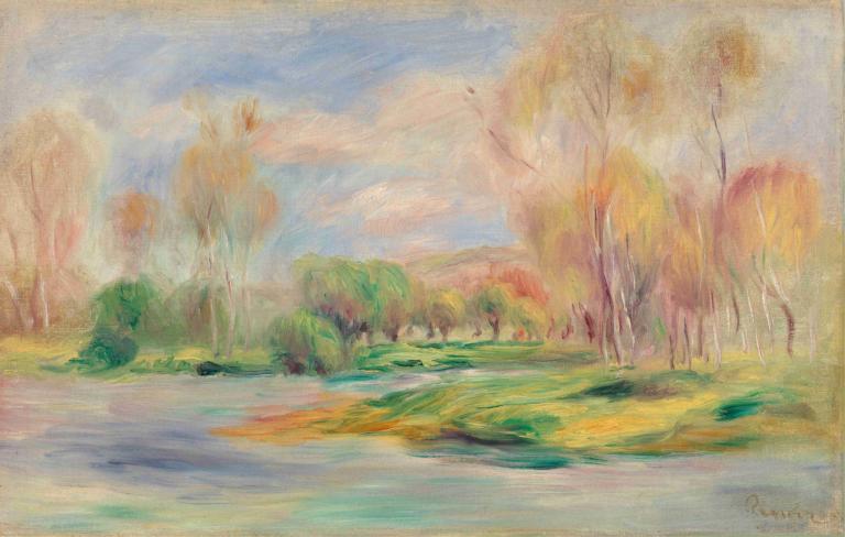 Landscape (Paysage) II,랜드스케이프 II,Pierre-Auguste Renoir,피에르 오귀스트 르누아르,오일 페인팅,오일 페인팅, 인간은 없어, 옥외, 나무, 전통 미디어