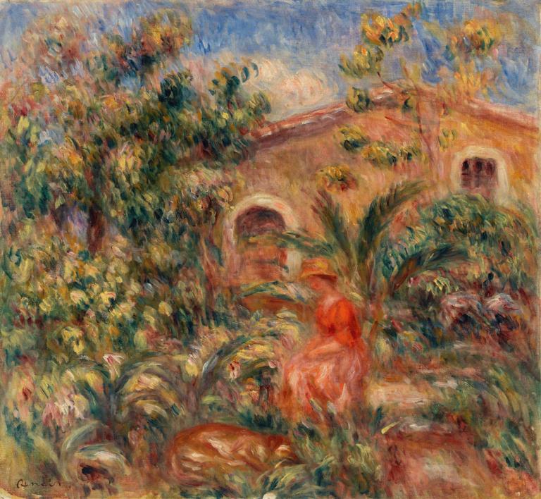 Landscape with Woman and Dog (Femme et chien dans un paysage),여자와 개가 있는 풍경,Pierre-Auguste Renoir