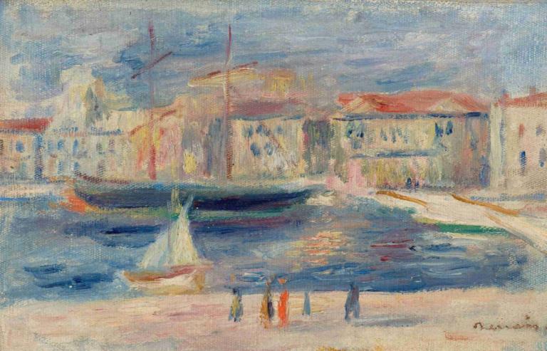 Le Port de Saint-Tropez,생트로페 항구,Pierre-Auguste Renoir,피에르 오귀스트 르누아르,오일 페인팅,오일 페인팅, 전통 미디어, 회화 (중), 옥외, 경치