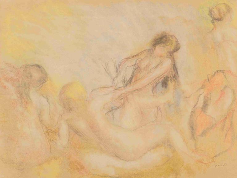 Les Baigneuses au crabe, I,The Crab Bathers, I,Pierre-Auguste Renoir,Obraz olejny,Obraz olejny, syrena