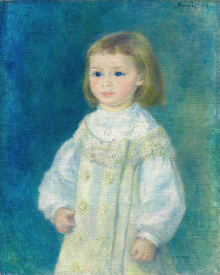 Lucie Berard (Child in White),루시 베라드(하얀 옷을 입은 아이),Pierre-Auguste Renoir,피에르 오귀스트 르누아르,오일 페인팅,오일 페인팅, 여자 1명