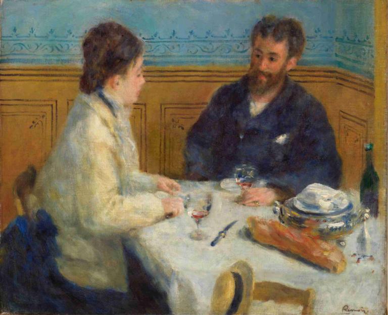 Luncheon (Le Déjeuner),Masa de prânz,Pierre-Auguste Renoir,Pictura in ulei,Pictura in ulei, 1 fata, 1 băiat