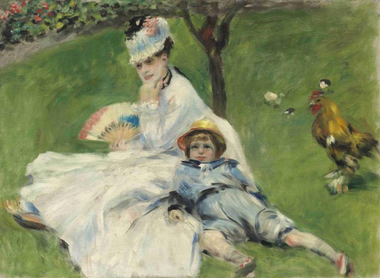 Madame Monet and Her Son,Madame Monet și fiul ei,Pierre-Auguste Renoir,Pictura in ulei,Pictura in ulei