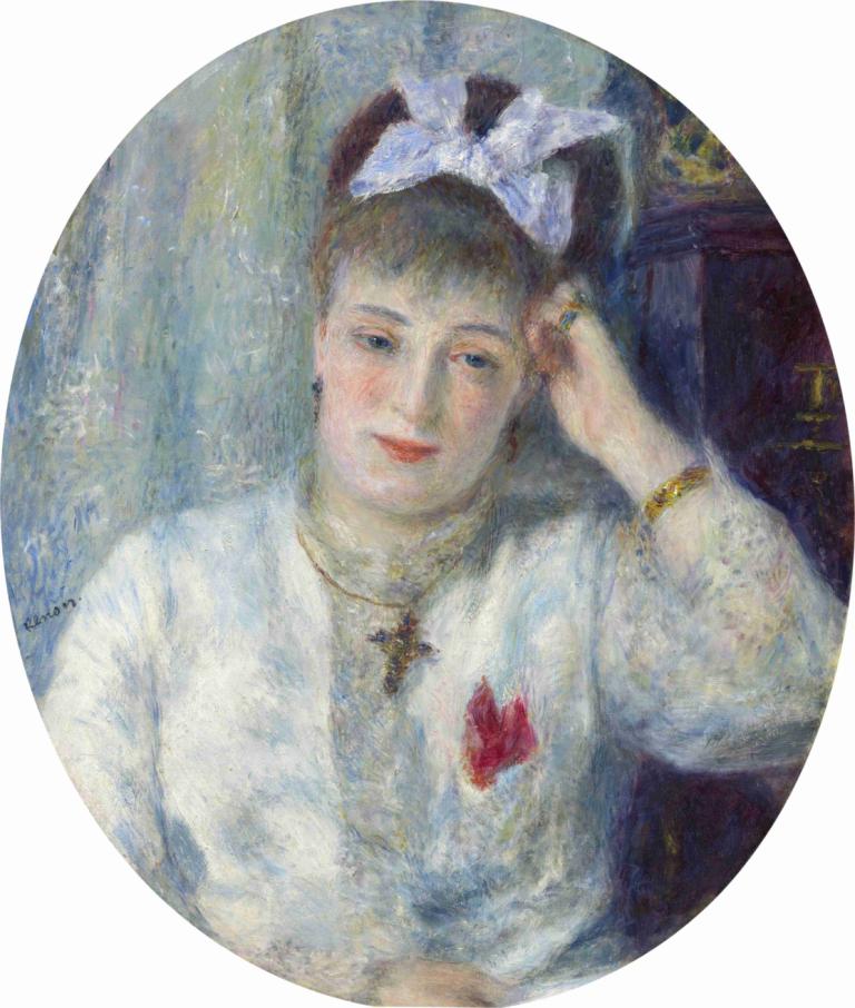 Marie Murer,Pierre-Auguste Renoir,Pictura in ulei,Pictura in ulei, solo, Bijuterii, 1 fata, colier, realist