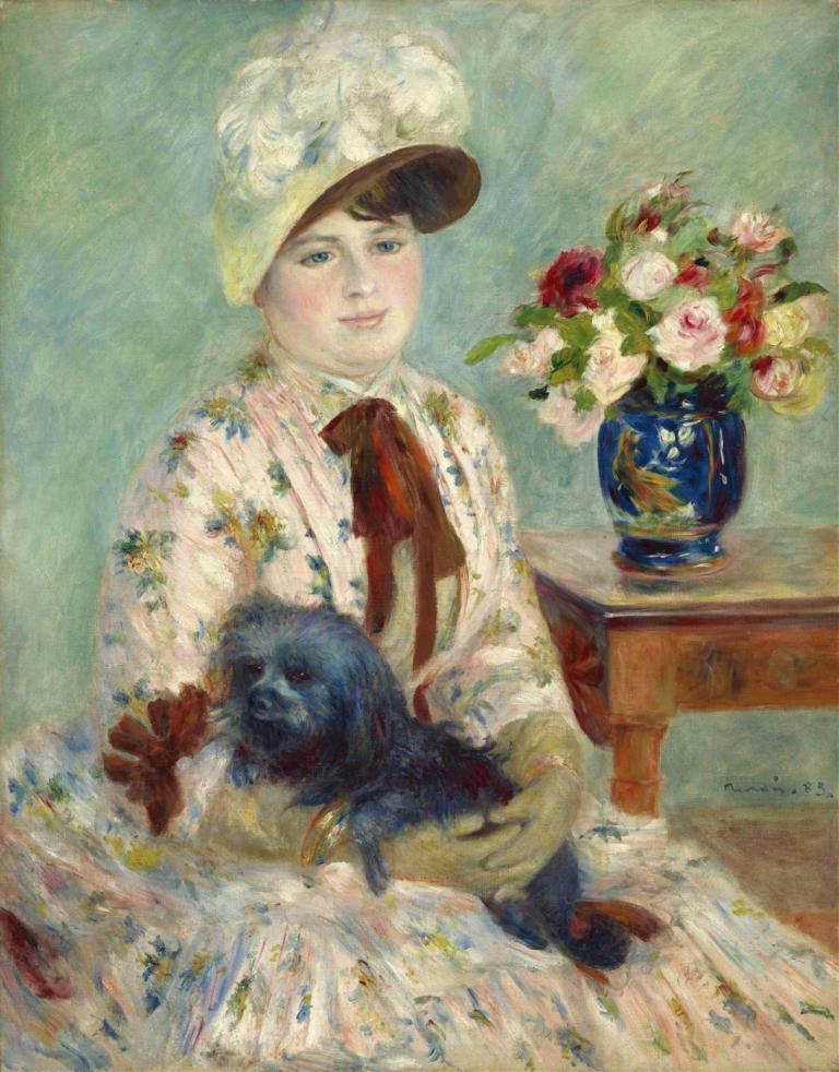 Mlle Charlotte Berthier,Pierre-Auguste Renoir,Pictura in ulei,Pictura in ulei, 1 fata, floare