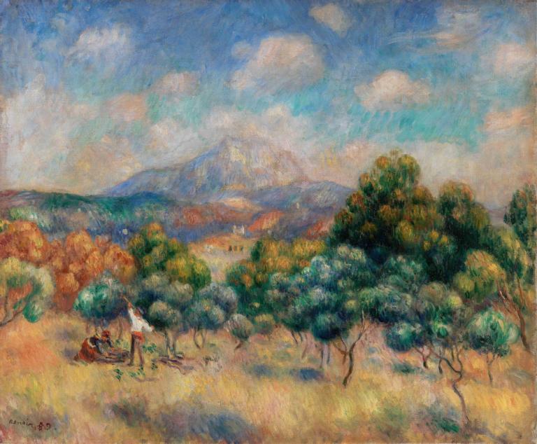 Montagne Sainte-Victoire (Paysage),Montagne Sainte-Victoire (Peisaj),Pierre-Auguste Renoir,Pictura in ulei