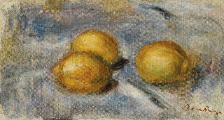 Nature Morte Aux Citrons,Limonlarla Natürmort,Pierre-Auguste Renoir,Yağlı boya,Yağlı boya, insan yok, yiyecek