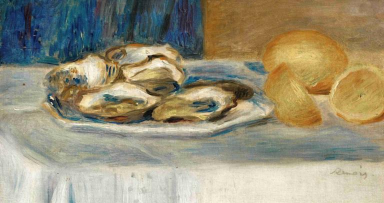 Nature Morte Aux Citrons Et Aux Huïtres,Limon ve İstiridye ile Natürmort,Pierre-Auguste Renoir,Yağlı boya