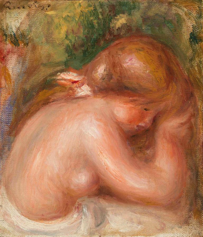 Nude Torso of Young Girl (Torse nu de jeune fille),어린 소녀의 누드 상반신,Pierre-Auguste Renoir,피에르 오귀스트 르누아르,오일 페인팅