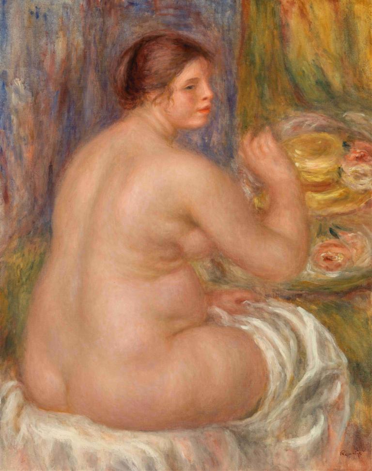 Nude from the Back (Nu de dos),뒤에서 본 누드 (누드),Pierre-Auguste Renoir,피에르 오귀스트 르누아르,오일 페인팅,오일 페인팅, 미술 패러디, 독주