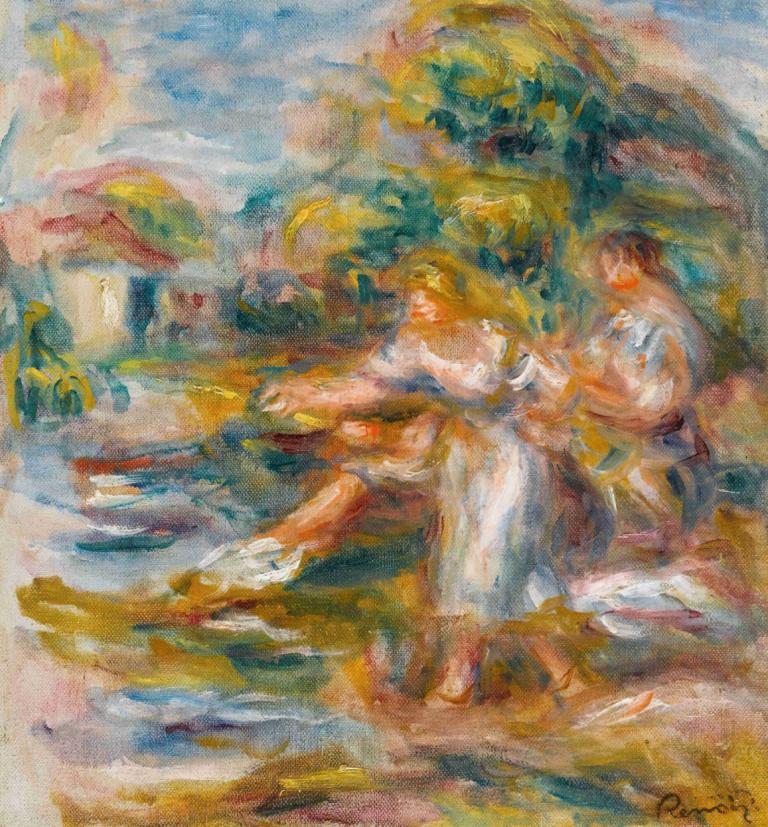 Pêcheuses À La Ligne,Fiskare på linjen,Pierre-Auguste Renoir,Oljemålning,Oljemålning, målning (medium)