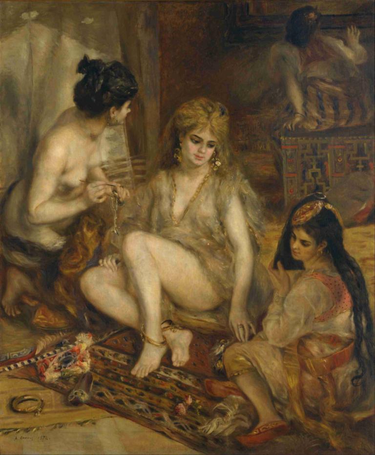 Parisiennes in Algerian Costume or Harem,알제리 의상 또는 하렘을 입은 파리지앵,Pierre-Auguste Renoir,피에르 오귀스트 르누아르,오일 페인팅