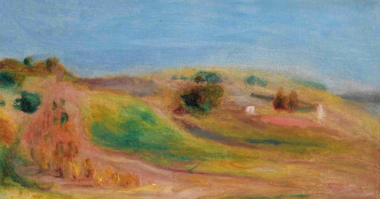 Paysage,Pierre-Auguste Renoir,Oil Painting,Oil Painting, outdoors, scenery, sky, day, traditional media