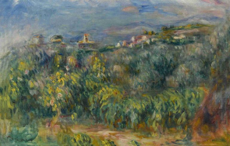 Paysages de Provence; Cagnes,프로방스의 풍경; 카넹,Pierre-Auguste Renoir,피에르 오귀스트 르누아르,오일 페인팅,오일 페인팅, 옥외, 경치, 전통 미디어