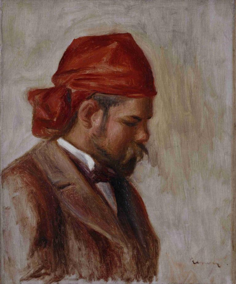 Portrait d'Ambroise Vollard au foulard rouge,빨간 스카프를 두른 암브로즈 볼라르의 초상화,Pierre-Auguste Renoir,피에르 오귀스트 르누아르