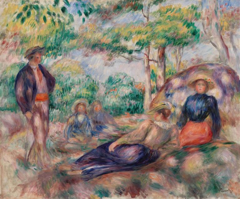 Resting in the Grass (Le Repos sur l'herbe),草地上的休憩（Le Repos sur l'herbe）,Pierre-Auguste Renoir,皮埃尔-奥古斯特-雷诺阿