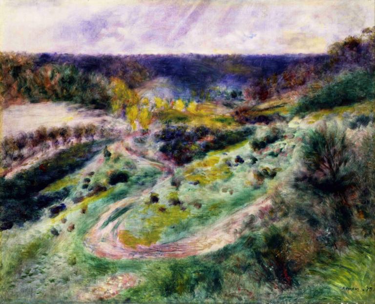 Road at Wargemont,Straße in Wargemont,Pierre-Auguste Renoir,Ölgemälde,Ölgemälde, Landschaft, keine Menschen