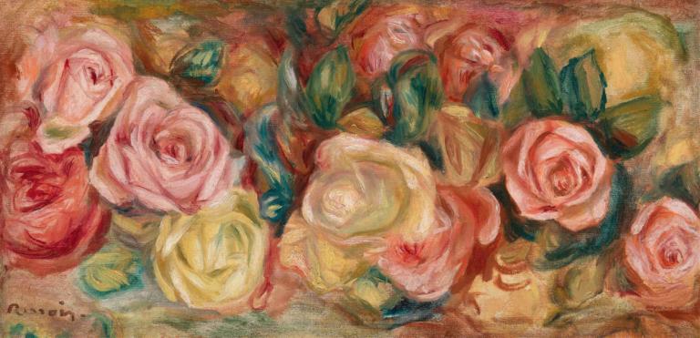 Roses (Roses),Rosor (Rosor),Pierre-Auguste Renoir,Oljemålning,Oljemålning, inga människor, blomma, reste sig