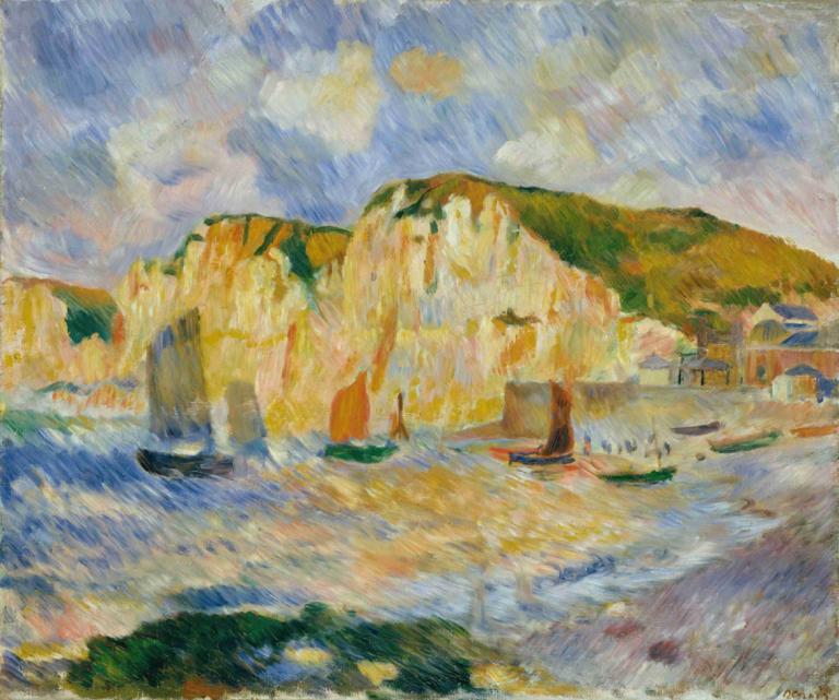 Sea and Cliffs,Hav och klippor,Pierre-Auguste Renoir,Oljemålning,Oljemålning, landskap, traditionella medier